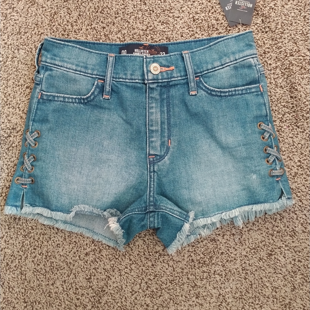High waisted jeans shorts